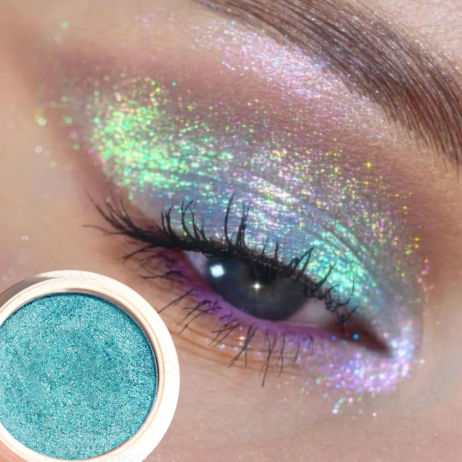 1PC Explosive Chameleon Single-color Shimmer Eyeshadow Palette, Silkworm Brightening, Easy To Apply, Long-lasting, Pearlescent, Create Charming Christmas Eye Makeup