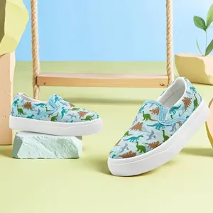 Toddler Shoes for Girls Boys Slip On Canvas Sneakers Lightweight Breathable Cartoon Low Top Kids Casual Walking Shoes