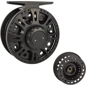 HVCE Graphite Fly Reel Center Drag System Classic III Graphite Large Arbor Sizes 3/4, 5/6, 7/8 Fly Fishing Reels