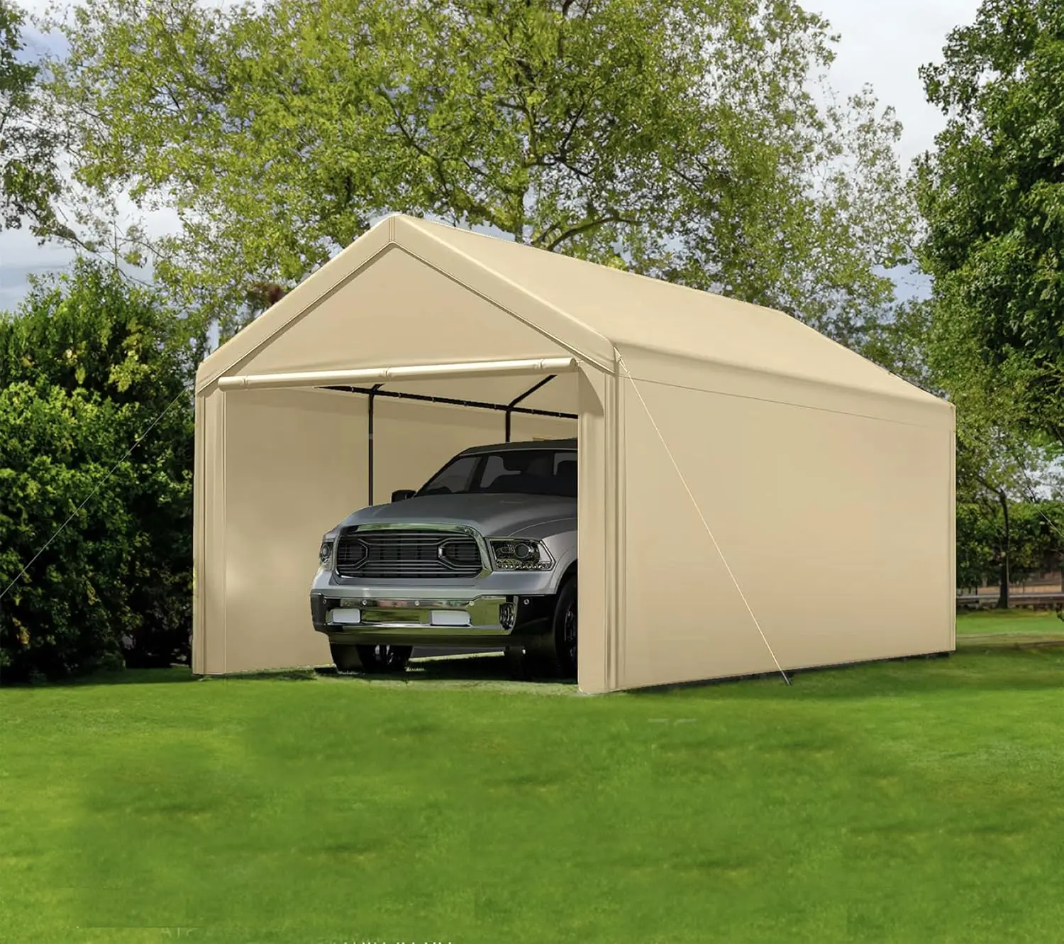 Carport,10x20ft Heavy Duty Portable Garage,Car Port with Storage Shed,Car Canopy with Removable All-Season Tarp Sidewalls & Doors for Car,Truck,Boat,Party Shelter mothersdaygift,summerwins summerwins