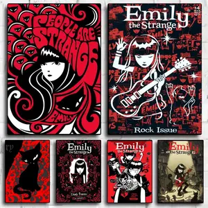 Comic Book E-Emily the S-Strange Poster Peel & Stick Poster Set Wall Art – Self-Adhesive Aesthetic Room Decor | Gallery-Quality Waterproof Fade & Scratch Resistant Prints | Living Room, Bedroom, Dorm Home Decoration Multiple Sizes