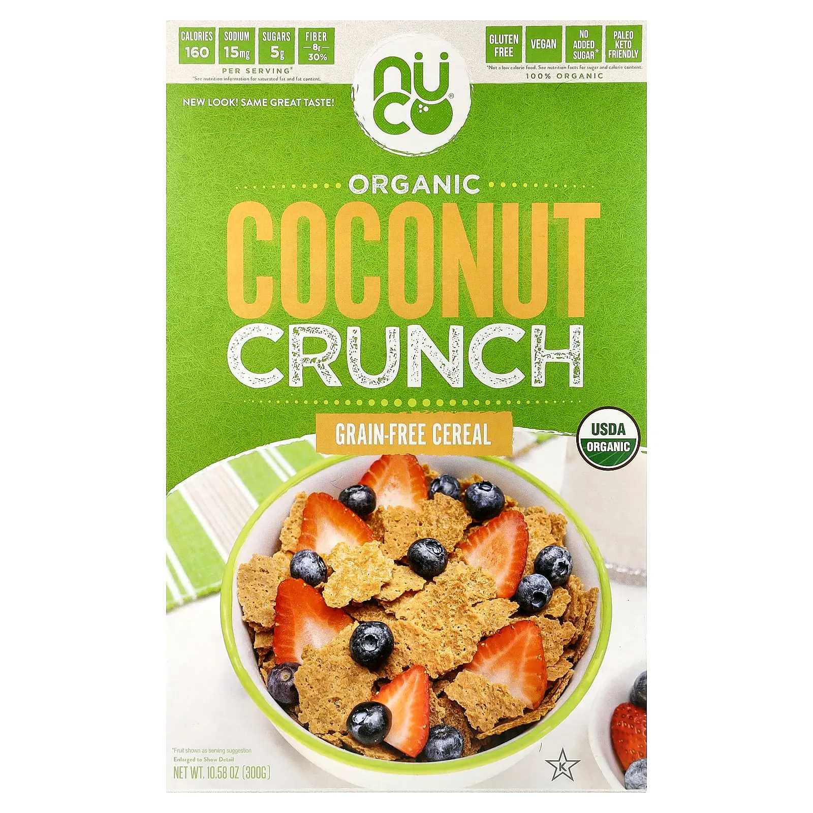 NUCO Organic Coconut Crunch, Grain-Free Cereal, 10.58 oz (300 g)