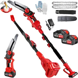 2-In-1 Cordless Electric Pole  for Tree Trimming, 8 Inch  with 2 x 4.0Ah, 21V Brushless Pole    Tree Trimmer 16 FT Max Reach for Tree Trimmer Limb Branch  Pruner