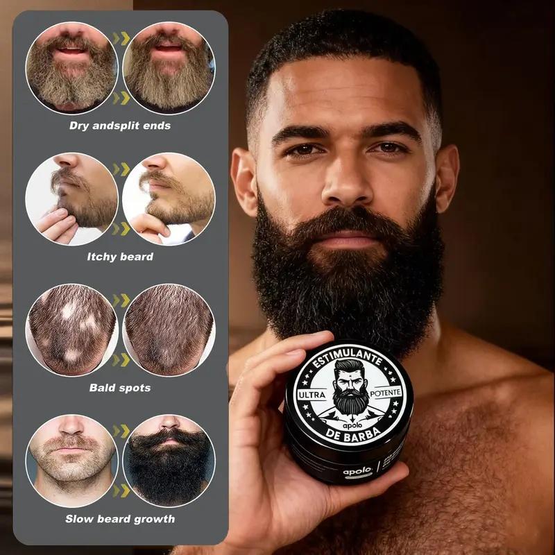 Ultra Potente Minoxidil Beard Growth Cream - Men's Special Thickening Blend, Super-Strong Beard Stimulant Cream, Target Severe Alopecia Beard, Fast Follicle Wake-Up & Repair Sparse Areas, Gets Perfect Beard