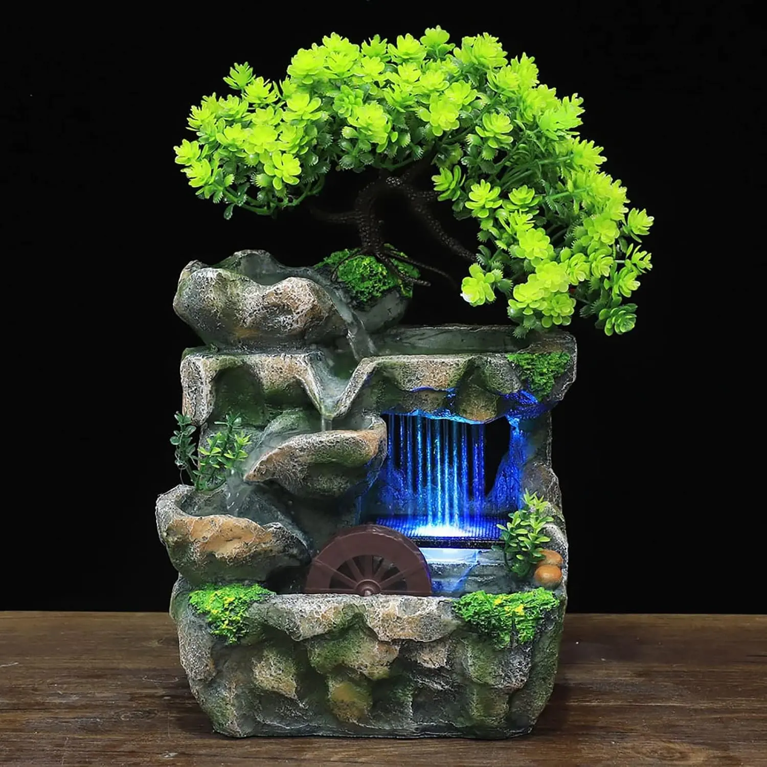 Mini Tabletop Fountains Indoor Relaxation Desktop Fountain Waterfall, Small Water Fountain Indoor Indoor Waterfall Feature, Desktop Waterfall for Home Office Bedroom Desk Decor Ornaments Decoration
