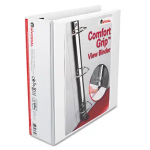 212 MAIN Universal D-Ring View Binder - 3 in Capacity, Vinyl Cover, Single-Touch Comfort Grip, Tab-Ready, Deluxe Plus, White