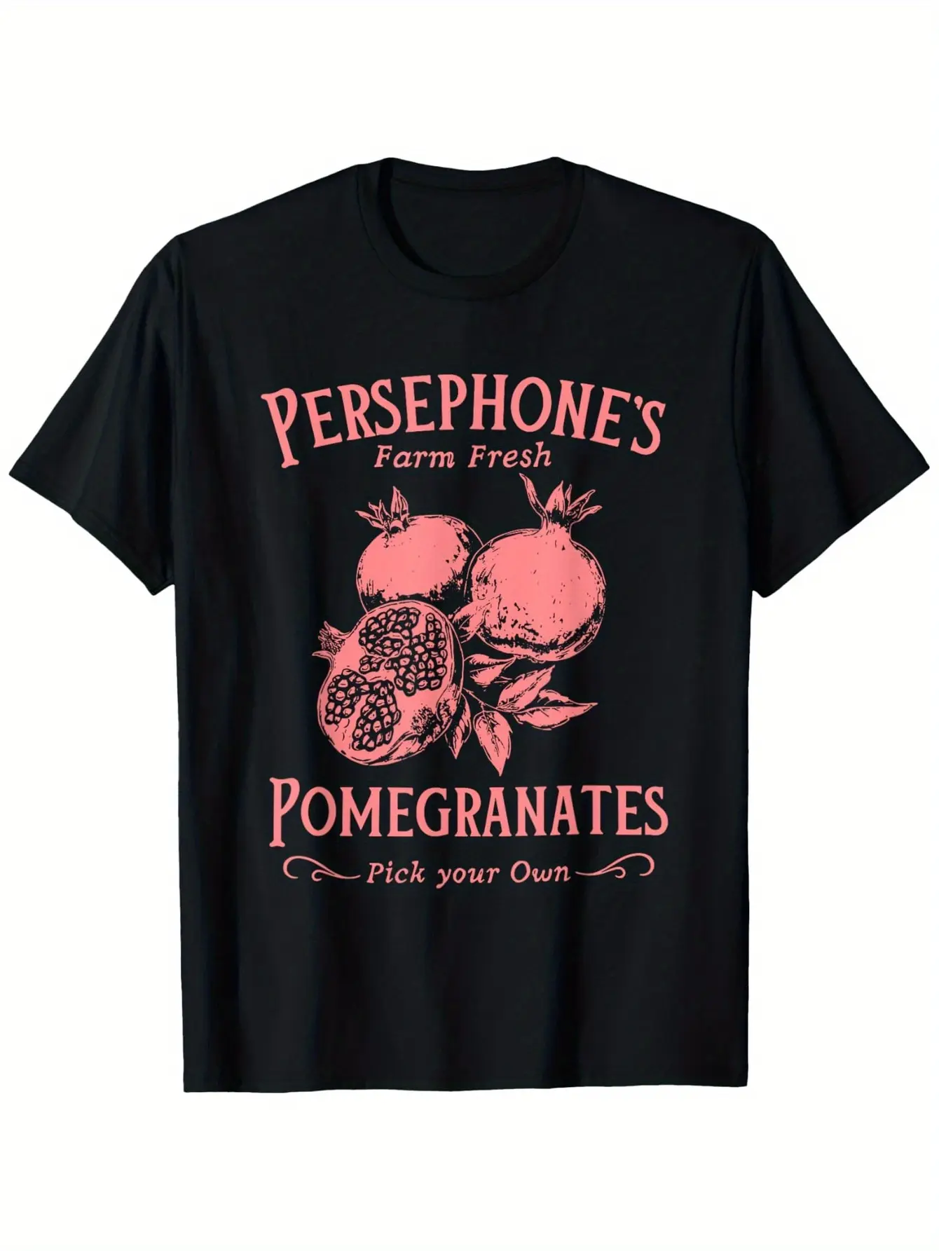 Hades And Persephone Mythology Persephone'S Pomegranate T-Shirt, Fashionable Cotton Top Short Sleeve, Street Style Short T-shirt, Comfortable Suitable for Men'S T-shirt, Crew Collar T-shirt, Super Soft, Breathable, Moisture Absorbent, Men'S Gift