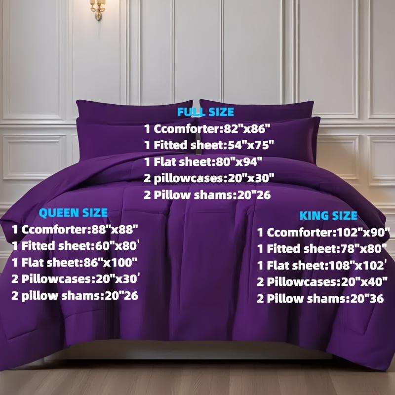 7pcs Luxury Color Bed Comforter Sets, Bedding Comforter Sets, Bedding Sheet, Quilt Set, Home Bedroom & Hotel & School & Travel & Outdoor, Valentine's Day Bed In A Bag