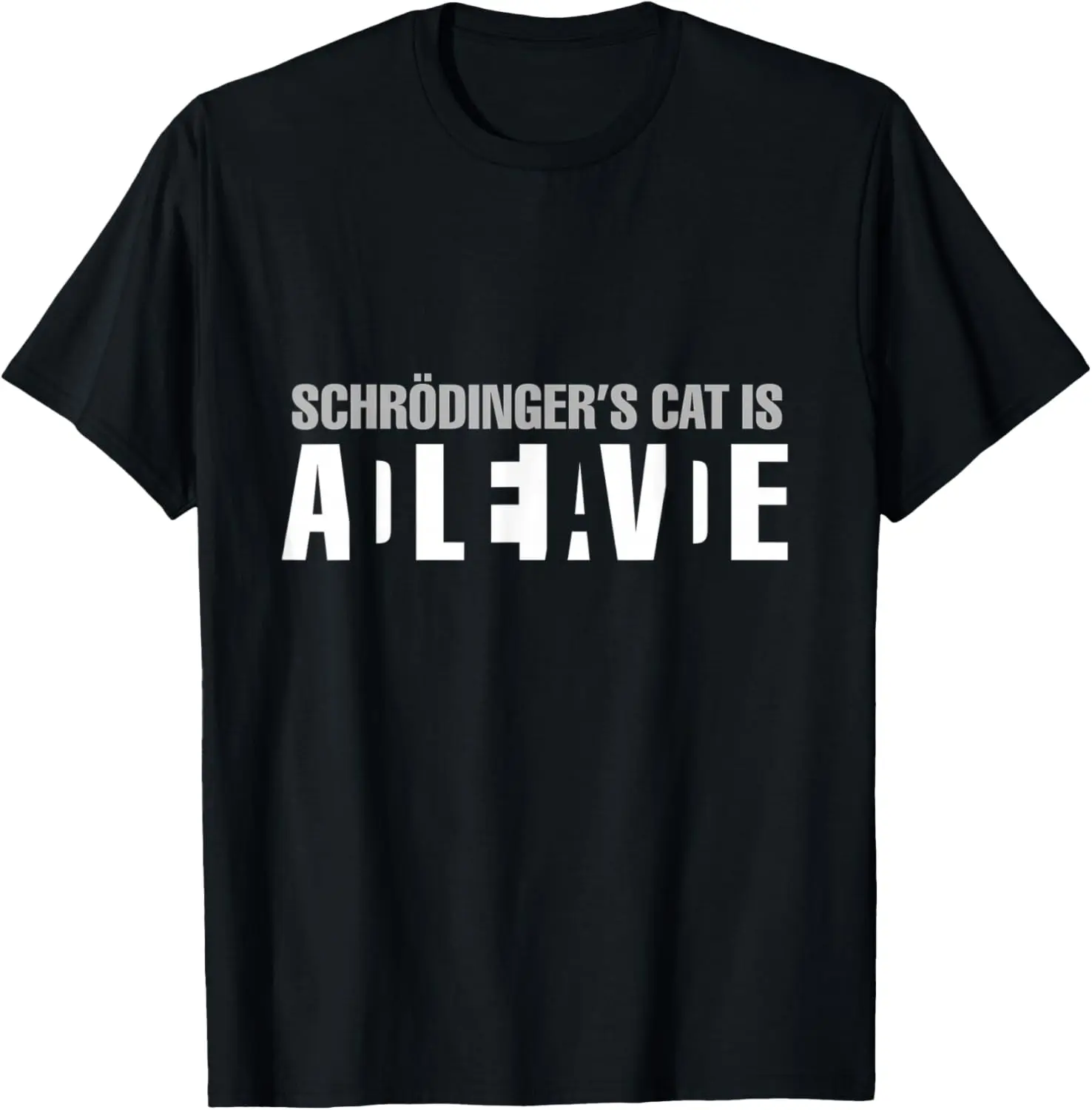 Women's 100% Cotton Casual Round Neck Shortsleeve Lightweight Tshirt - Schrodinger's Cat Alive-Dead Paradox Science Geek Breathable Clothes