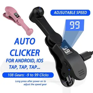 Auto Clicker for Smart Phone, Phone Screen Device Speed Clicker for iPhone iPad Apps, Fast Click Simulation Finger Continuous Click for Tiktok, Live Broadcasts Likes, Lightning Deal, Reward Task, Plug and Play (Pink)