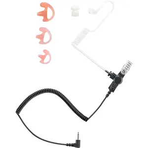 3.5mm Listen Only Earpiece Compatible with Speaker Mic, Acoustic Tube Receive Only Headset with 3 Earmolds, for Security Use