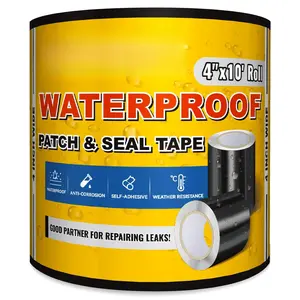 Patch and Seal Tape, 4" x 10'  Tape for Outdoor Use, Underwater Leaks Repair for Pool, Plumbing, Black, 1 Roll