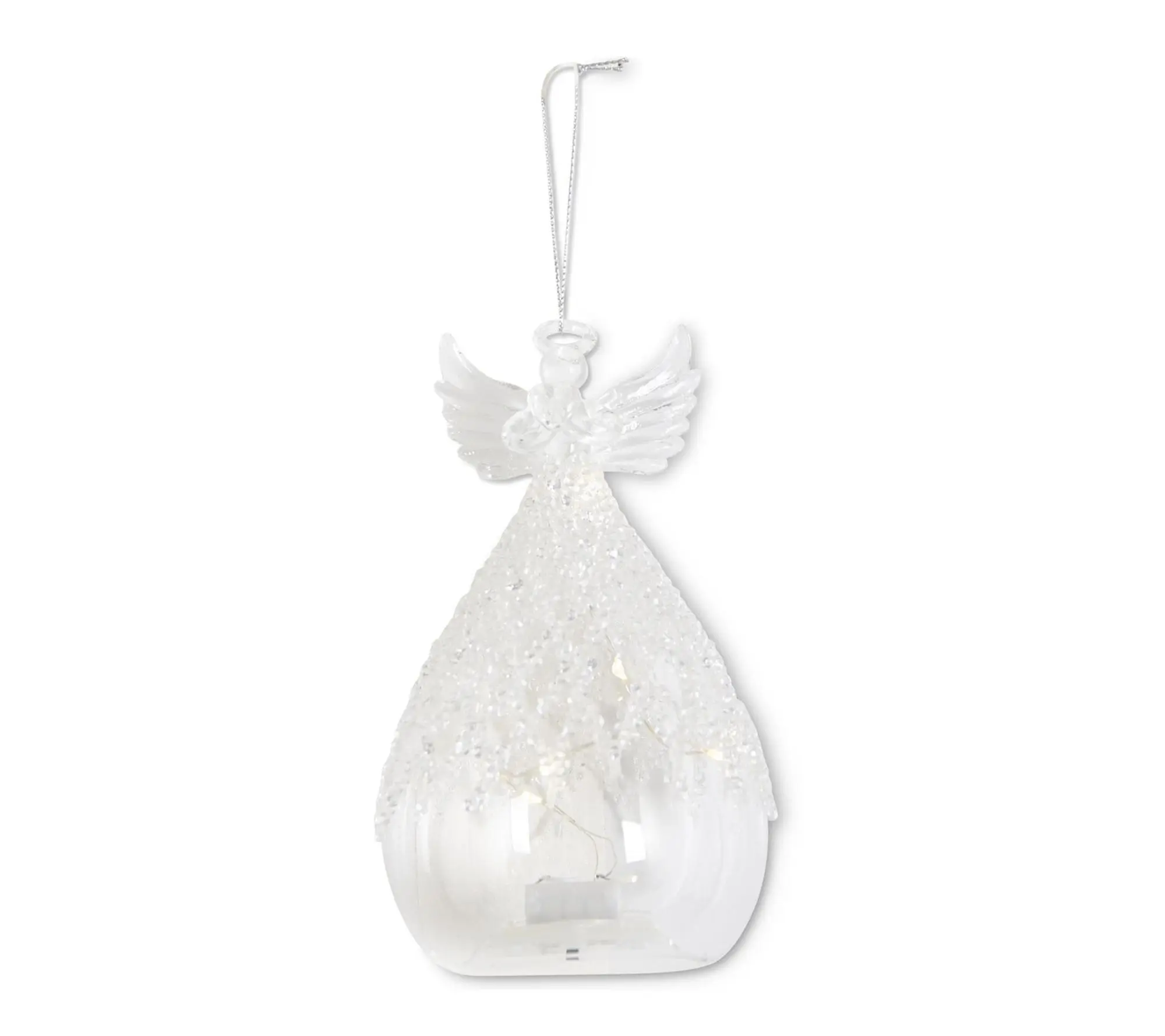 RC Home Decor Handcrafted Glass Lattice Bead LED Angel Ornament