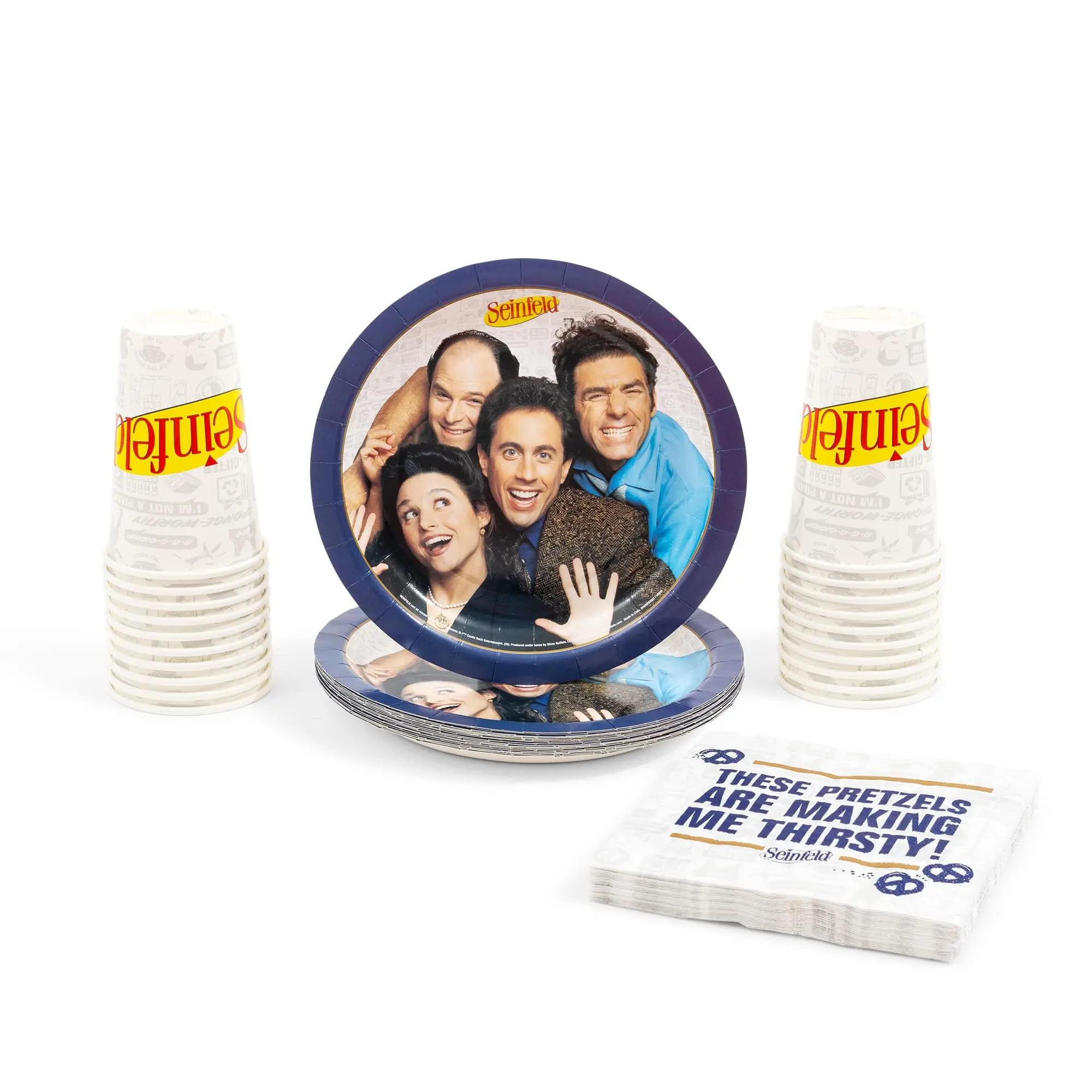 Seinfeld 60-Piece Party Tableware Set | Cups, Plates, Napkins