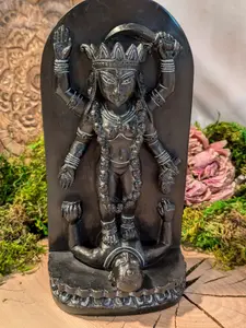 Kali Yantra Goddess Statue Large Hindu Devi Goddess Of Time Death Change Bhavatārini Figurine Standing Resin Sculpture Altar Divine Shakti