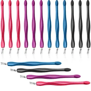Cuticle Pusher Cuticle Trimmer Professional V Shaped Cuticle Remover Manicure Dead Skin Removal Tool Toe Nail Care for Home and Nail Shop 12Pcs