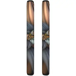 Refrigerator Door Handle Covers, Brown Flower Handmade Decor Protector for Ovens, Dishwashers, Keep Your Kitchen Appliance Clean from Smudges, Food Stains