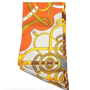 Pre-owned HERMÈS AS Shown Small Leather Goods US0156 oh12.04 01 Eperon Silk Maxi Twilly Scarf
