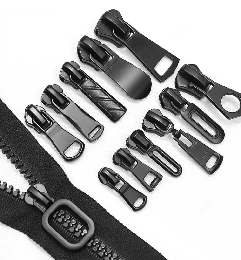 TIKA 12-Piece Metal Zipper Slider Set, Universal Zipper Repair Kit with Assorted Sizes for Suitcases, Purses, Coats and Crafts