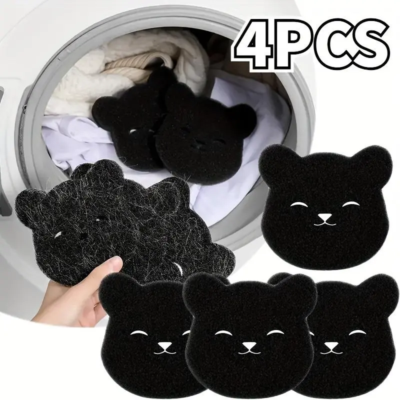 4pcs Reusable pet hair washing sponge laundry balls, hair glue machine, pet hair filter, brush, dry and wet dual-use