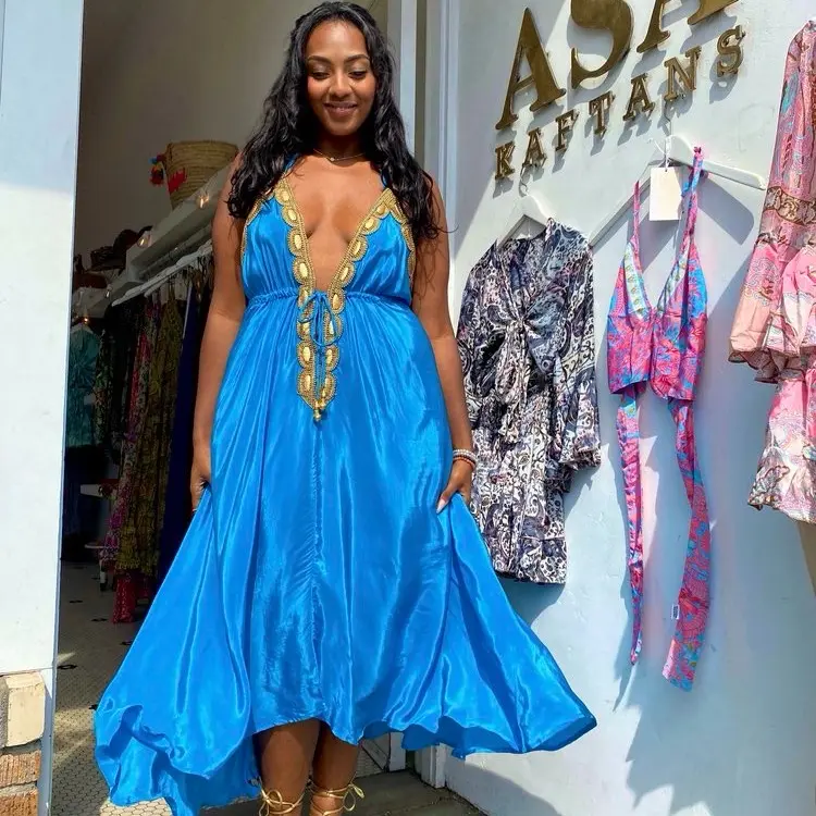 Mediterranean Blue - Paris Halter Dress