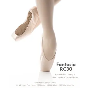 R-Class Fantasia RC30 - Handmade pleated pointe shoe made in Russia. Most popular pointe shoe worl-wide