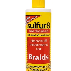 Sulfur 8 Medicated Anti-Dandruff Treatment for Braids 8 oz Spray - Controls Itch & Moisturizes Dry Scalp - Non-Greasy Formula for Braided Hairstyles