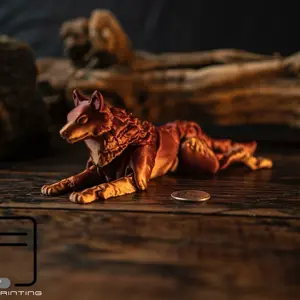 Articulated 3D printed wolf, flexi animal