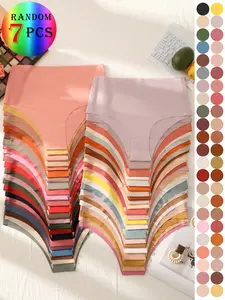 Women's Comfortable Seamless Underwear Set, Casual Soft Panties, Random 7-Piece Pack, Slim-Fitting Everyday Wear, Sexy Style, All Seasons