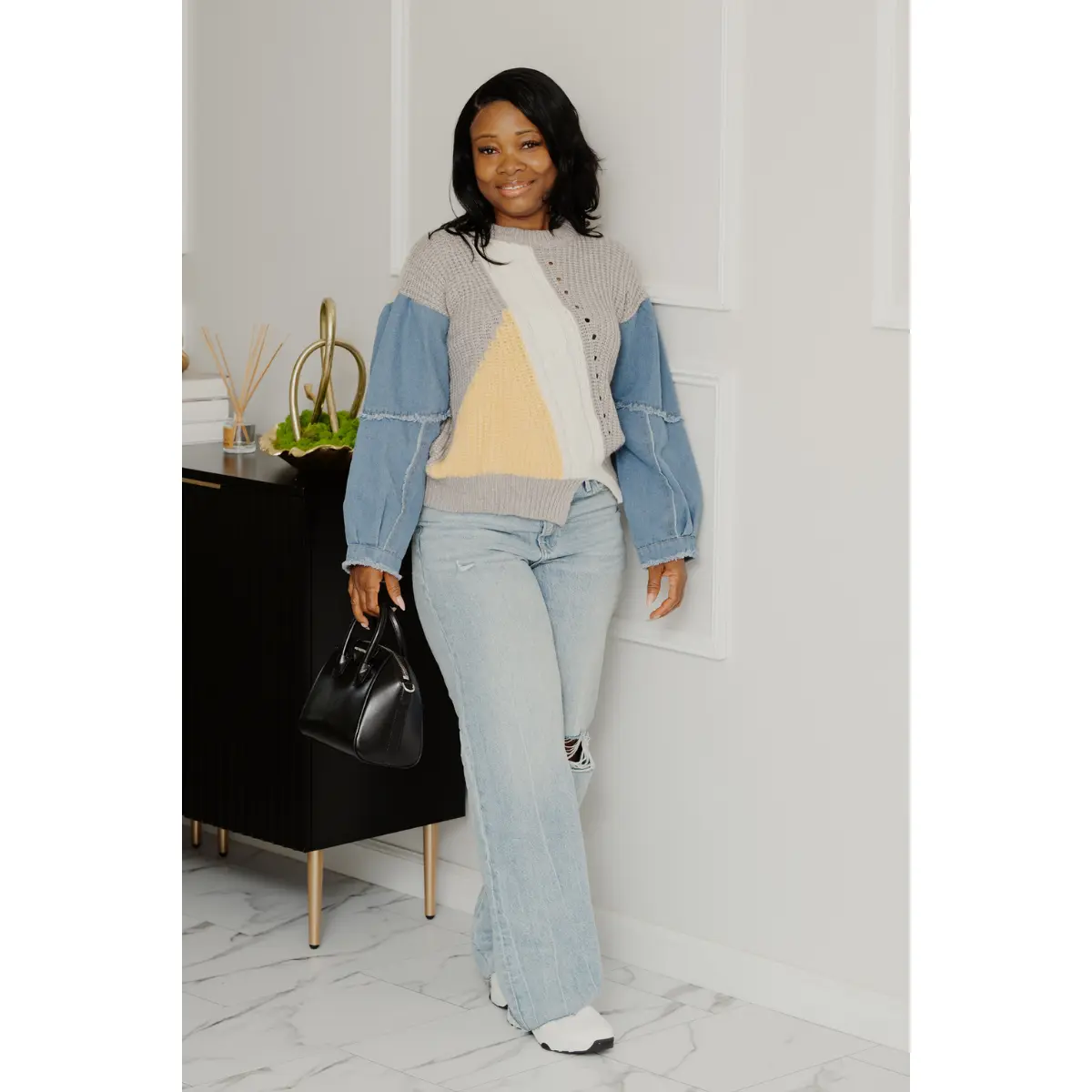 WARM DENIM SWEATER