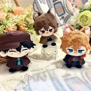Mini Bungou Stray Dogs Plush Doll Anime Stuffed Ryunosuke Akutagawa Nakahara Chuuya Dazai Osamu Cotton Doll 10cm Cartoon Figure