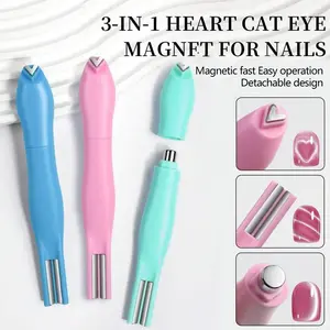 Heart-Shaped 3D Magnetic Nail Art Magnet, Triple-Effect Cat Eye Design, suitable for cat-eye nail gel art designs, Multifunctional French Manicure Tool
