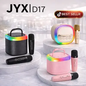 【100% Original】JYX D17 Mini Karaoke Bluetooth Speaker｜Powerful Bass｜Premium Microphone Set｜Portable KTV System