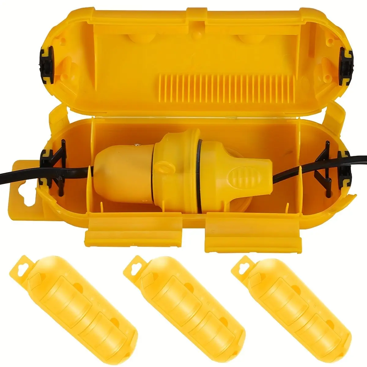 3pcs Waterproof Outdoor Extension Cord Protector, Rainproof Electrical Connector Box, Protects Outdoor Outlets, Plugs, Christmas Lights
