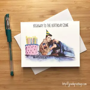 Funny 'Highway to the Birthday Zone' Greeting Card, Happy Birthday Card, Funny Birthday Card, 80s Movies, Pop Culture 1980s Gifts