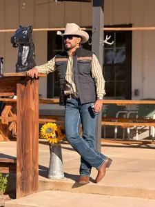 HOOEY MENS BANFF BLACK PACKABLE VEST HV117BK