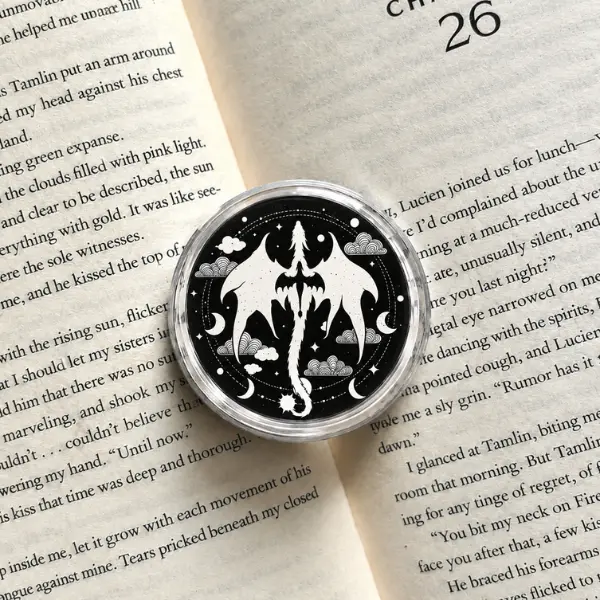 Celestial Dragon MagSafe Phone Grip, Gothic Fantasy Night Sky & Stars PopSocket, Aesthetic Bookish Dragon Accessory, BookTok Reader Gift