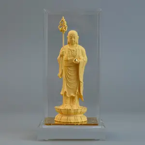 1pcs Velvet Kuaishan Jiuhua Mountain Dizang Buddha Statue, Living Room Decor, Home Entrance, Temple Display, Car Ornament