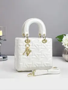 New High-End Fashion Diamond Pattern Handbag, Versatile Shoulder Bag, Stylish Crossbody Bag for Women, Elegant Design, Fashionable Crossbody Bag, Pu Tote Satchel