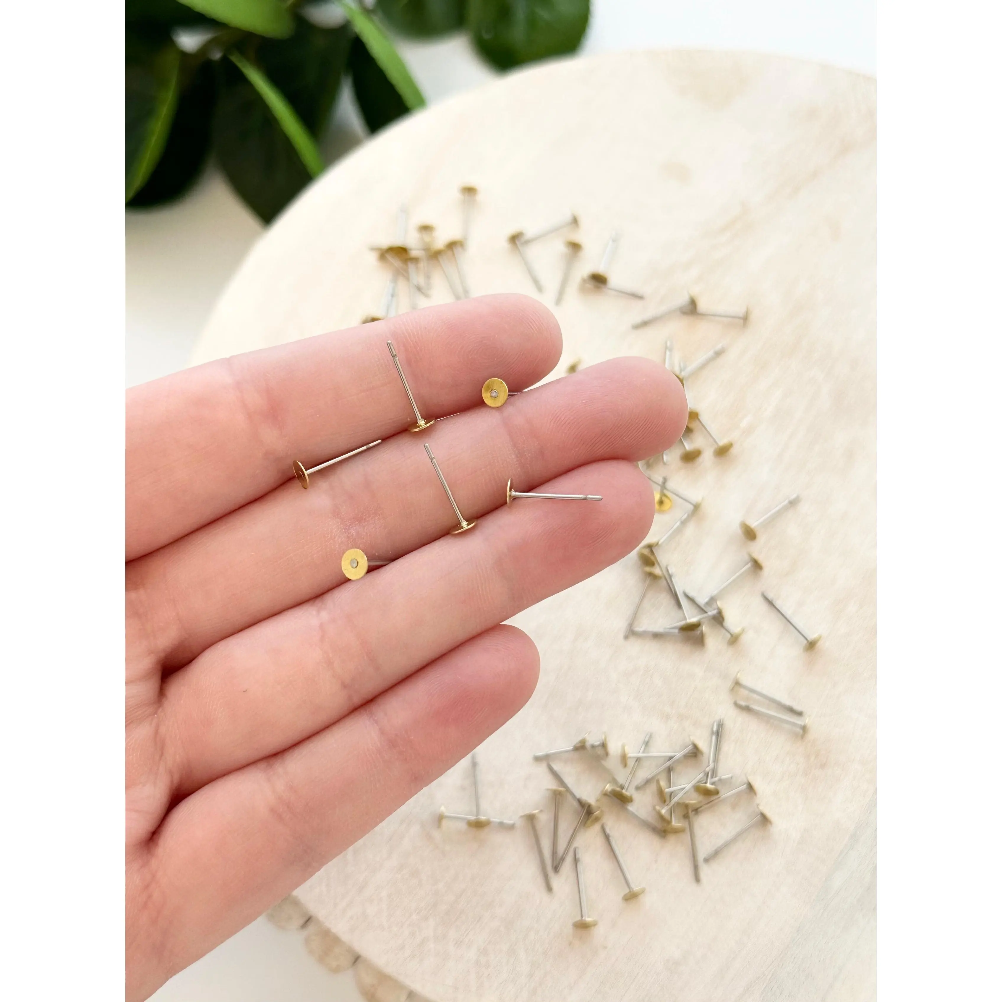 Flat Stud Earring Posts - 3mm (50pc)