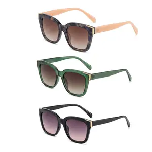 New Horizons Women's Chic Polarized Square Cat Eye Anti-UV Sunglasses - Gold Accent, Tortoise/Black/Green UV400 Gradient Lenses, Lightweight Face-Framing Shades for Driving, Beach, Mother's Day Gift, Summer Vibes, Anti-Uv Women's Sunglasses, Chic Women's
