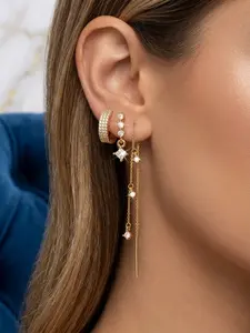 3 Layered Chain Earrings For Women Hypoallergenic Aretes Dangle Earrings Stud Waterproof Dainty Fashion Jewelry Trendy Jewelry Gift for Fashion Fashion Jewelry Party