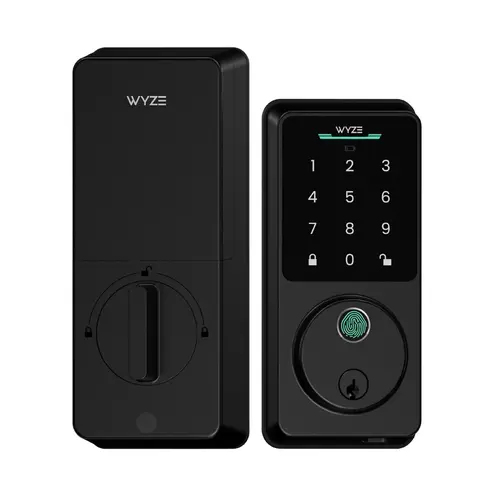 Wyze Lock Bolt v2 — Fingerprint Keyless Security Lock, Smart Wi-Fi + Bluetooth Deadbolt Replacement, IPX5 Weatherproof, Auto-Lock, Smartphone Control, Keypad