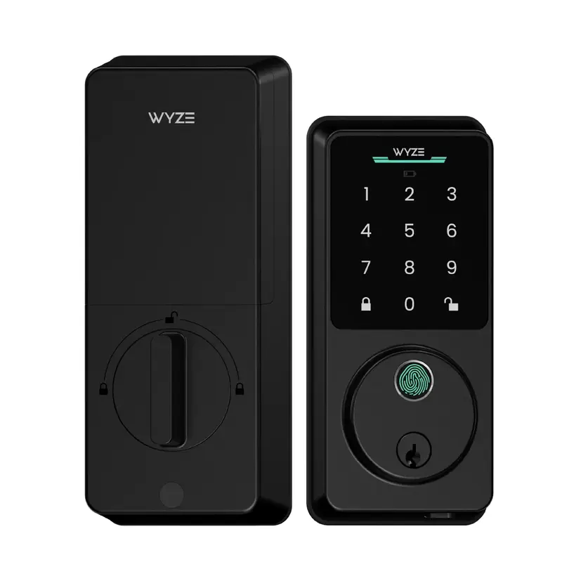 Wyze Lock Bolt v2 — Fingerprint Keyless Security Lock, Smart Wi-Fi + Bluetooth Deadbolt Replacement, IPX5 Weatherproof, Auto-Lock, Smartphone Control, Keypad