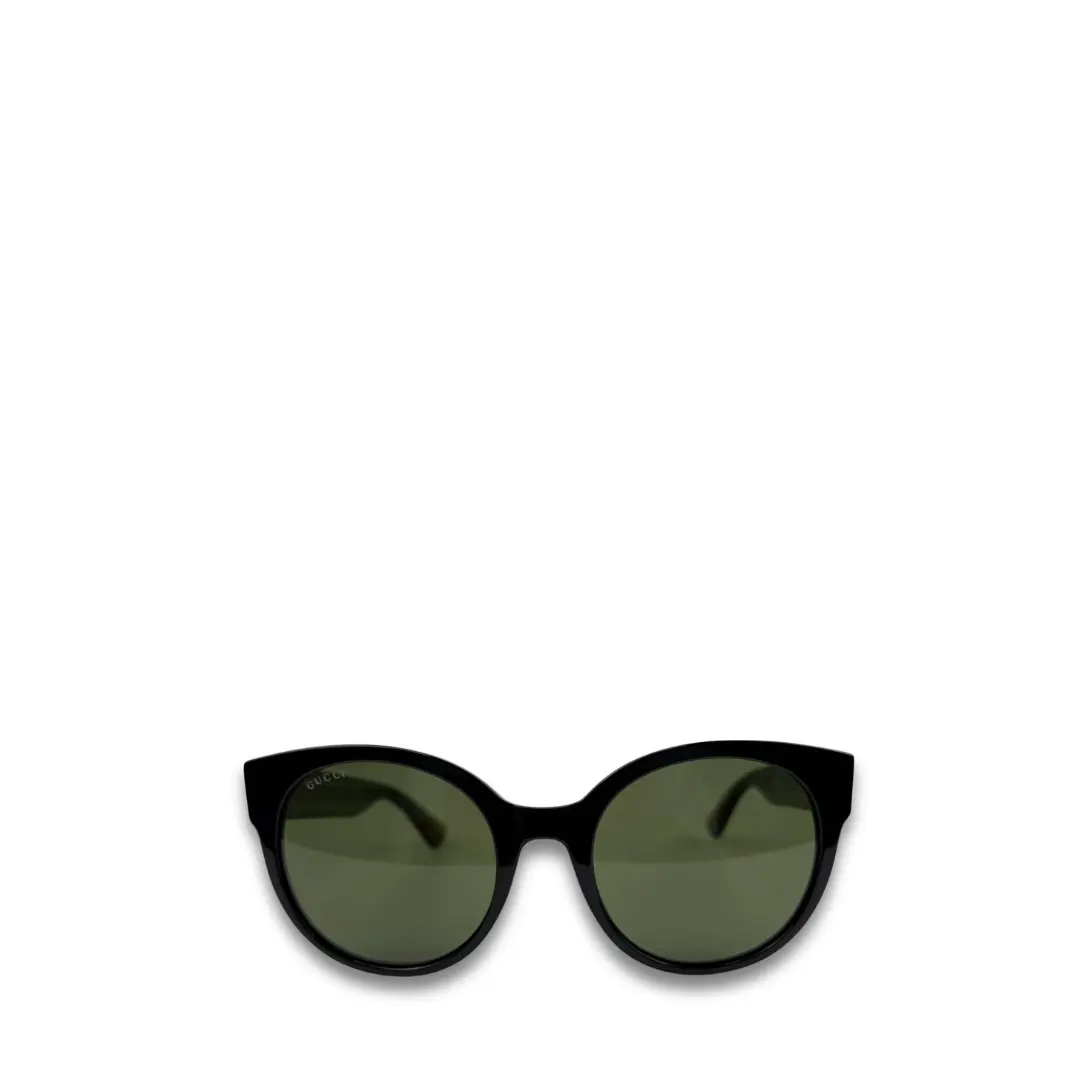 Pre-owned Gucci Round Black Sunglasses