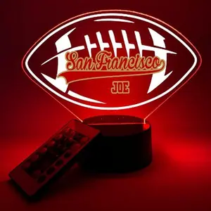 San Francisco Football, UV Printed, Personalized, Multi-Color Light Up Acrylic Display, Desk, Den, Man cave, Room, Gift Décor, For Boyfriend, Girlfriend, Him, Her, Kid Friendly, Birthday, Anniversary, Christmas, Wedding, Favorite