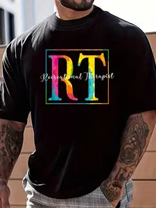 100% Cotton Therapeutic Recreation & Recreational Therapist Unisex-Adults T-Shirt Women's Men's Graphic Tee Crew Neck summer vacation Tops