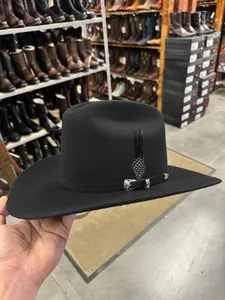 TEJANA (LANA FINA) 20X COPA ALTA FALDA 3.5" MARCA MORCON (NEGRO/BLACK) DIAMANTE NEGRO