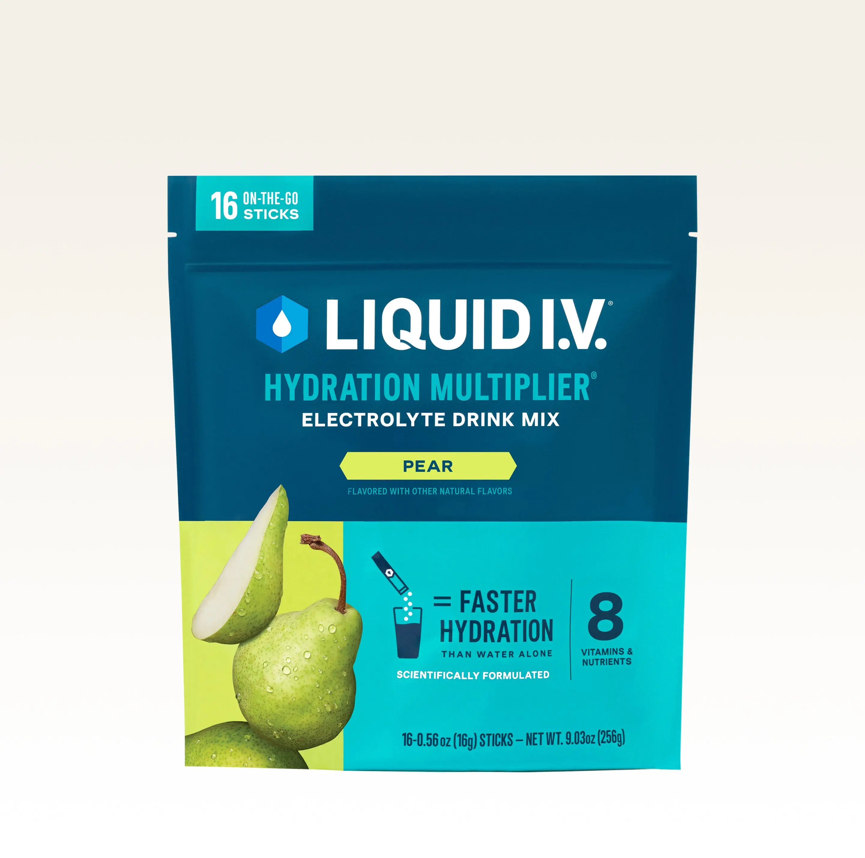 Liquid I.V. Hydration Multiplier - Pear - Hydration Powder Packets | Electrolyte Powder Drink Mix | Convenient Single-Serving Sticks | 8 Vitamins & Nutrients | 1 Pack (16 Servings)