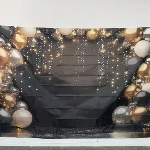 Balloon & String Backdrop, 1 Count Multi-size Balloon Backdrop, Party Decoration Supplies for Birthday Wedding Anniversary, Party Decoration Supplies, Banners